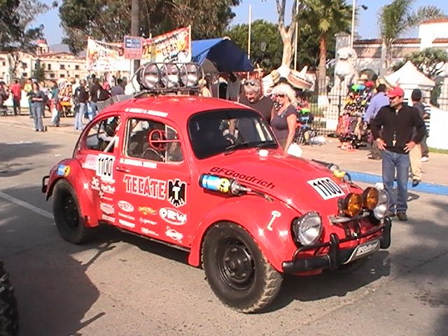 Eric Solorzano SCORE Class 11 VW Beetle #1100 at the 2010 Baja 1000 start in Ensenada — photo by LPhillippi