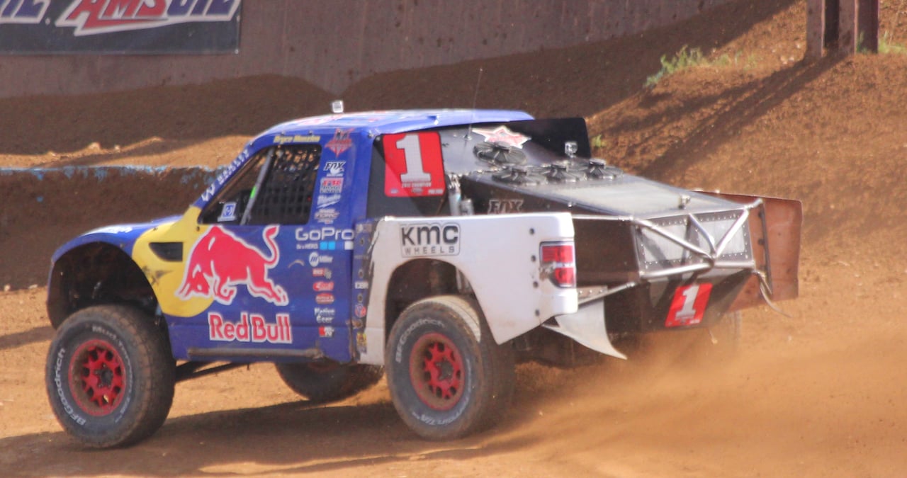 Bryce Menzies's Pro 2 truck #1 at Crandon International Off-Road Raceway, Sept 1, 2013, photo by Royalbroil