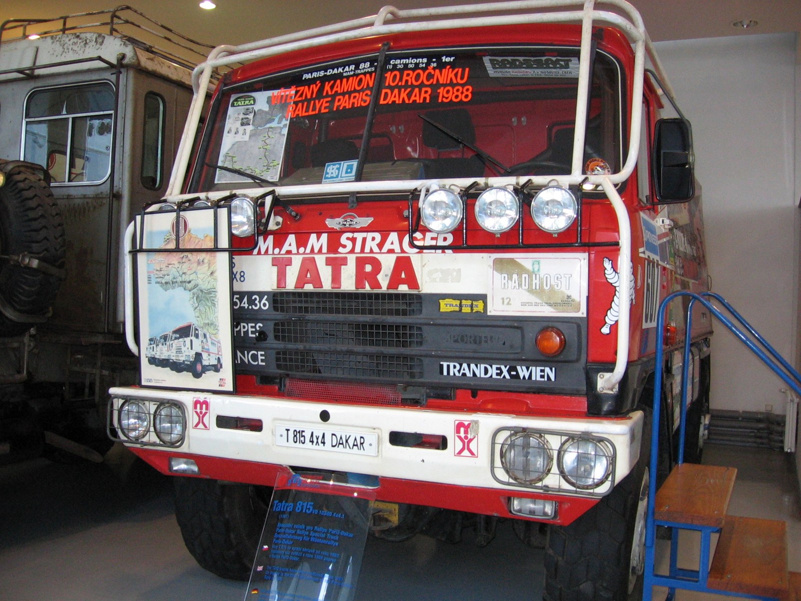 The 1988 Dakar-winning Tatra 815 truck on display at the Tatra museum