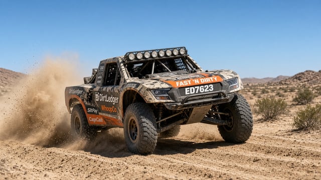 SCORE Spec Trophy Truck mid-whoop — The Notes Said Soft