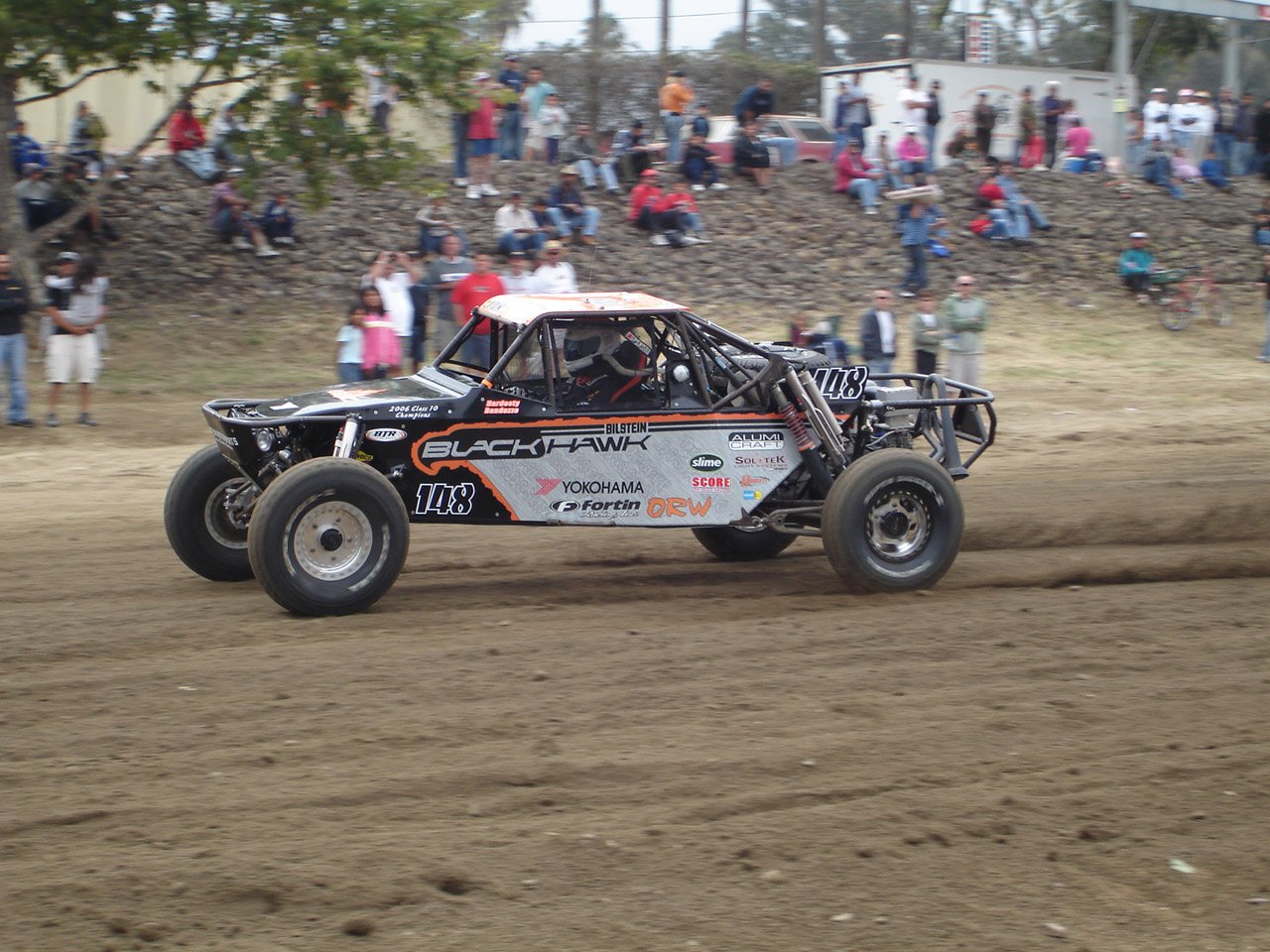 Archival 2007 SCORE Baja 500 Class 1 Black Hawk still — not La Raza 2026 race-day