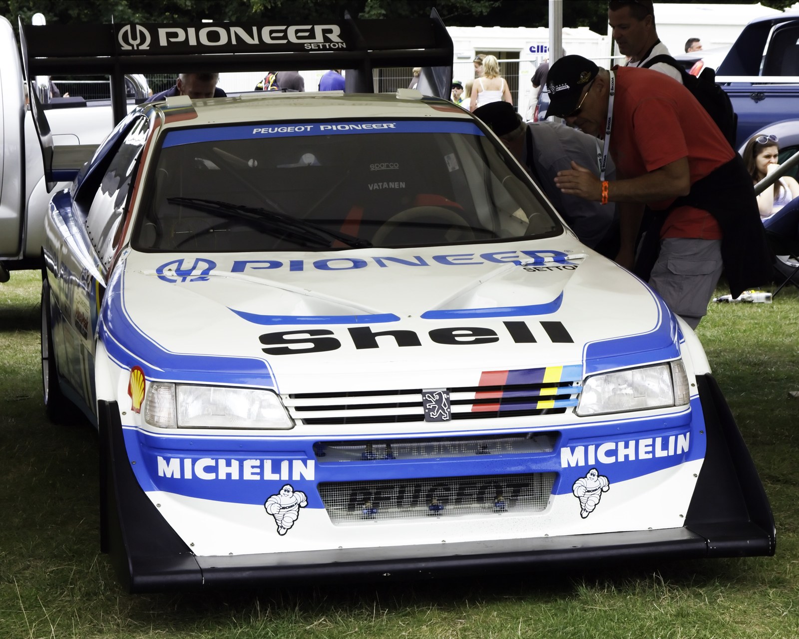 Ari Vatanen's Peugeot 405 Turbo 16 in Pikes Peak livery on display